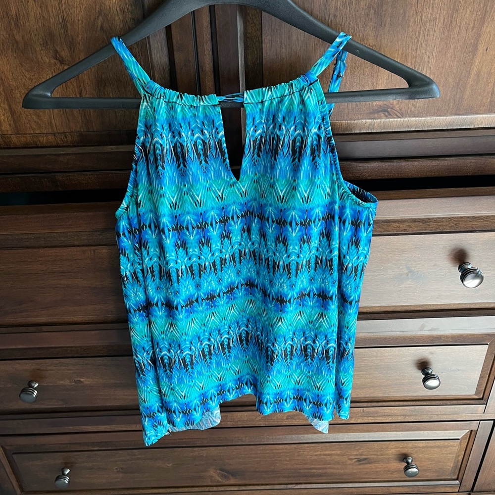 MIRACLESUIT TANKINI SWIMSUIT TOP. SZ.8  BLUE